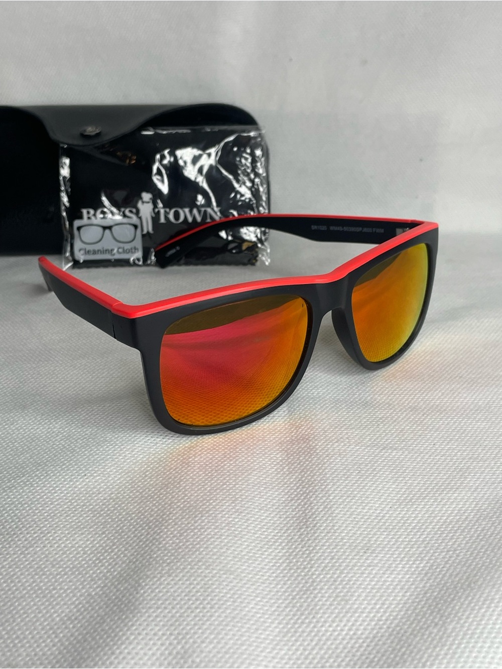 Panama Jack Polarized Mirror Sunglasses Black Red SR1020 WM49-50390SPJ600 FWM